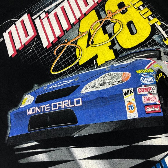 Jimmie Johnson NASCAR Shirt Men's Medium Black Colorful No Limits Racing Tee #48 - Picture 4 of 15